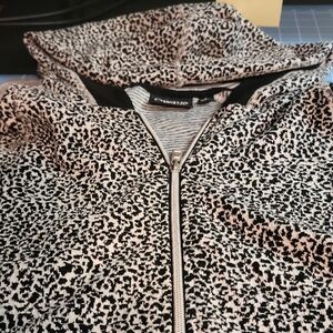 Onque Casual Black and White Women's Hooded Jacket